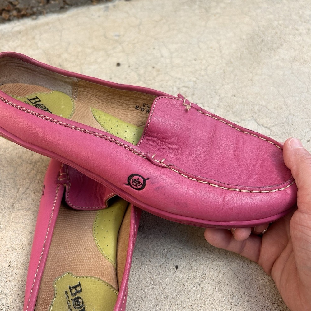 BORN (BØRN) Pink Leather Slip-On Loafers/Moccasins - Size 8.5 40 - Picture 8 of 13